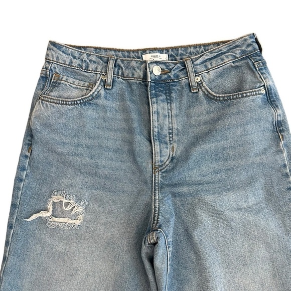 Forever 21 Premium high waisted distressed straight leg boyfriend jeans - Picture 5 of 14